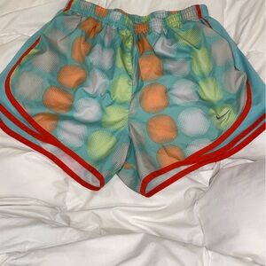 Nike orange green and white dry fit shorts